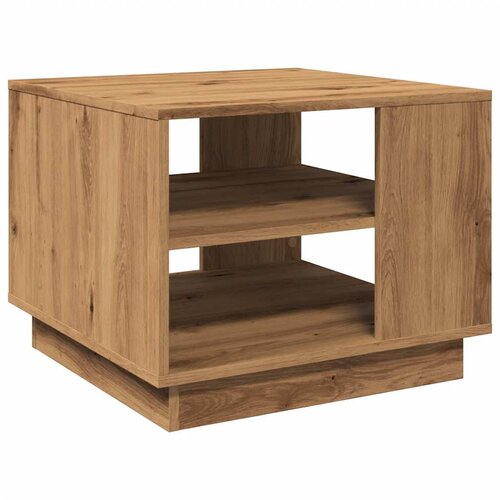 Maison Chic Klubska mizica - kavna mizica - Nizka mizica artisan hrast 55x55x42 cm inženirski les, (21754444) Slike