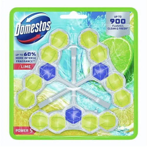 Domestos Osveživač za WC &amp;scaron;olju Power 5 Lime, 50 g, 3 komada Slike