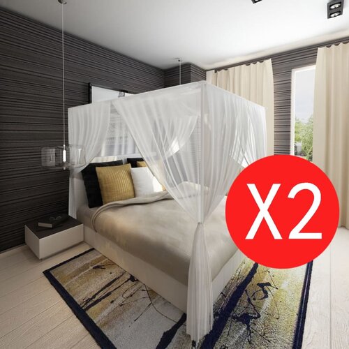 vidaXL Kvadratna mreža protiv insekata iznad kreveta 3 otvaranja 2 kom Cijene