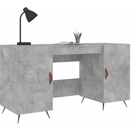  Radni stol boja betona 140 x 50 x 75 cm od konstruiranog drva Slike