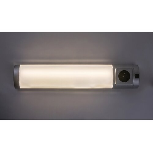 Rabalux zidna lampa Soft2E, Sa utičnicom, LED, 5W, 4000K, 45cm, Srebrne boje Slike