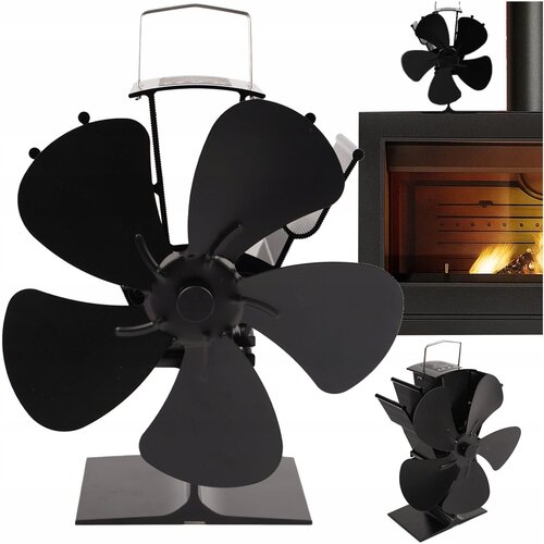 Kaminer Alu. 5 kraki ventilator za kamin 22cm črn, (5000035266) Cene