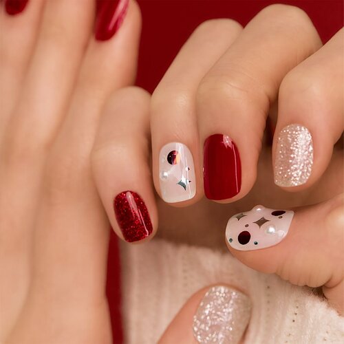 OHORA Semi Cured Gel Nail Strips N Love Actually Naljepnice za nokte nijansa NP-208 1 kom Slike