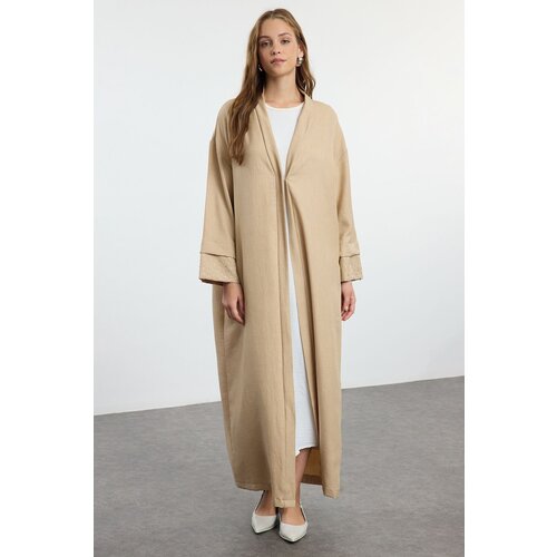 Trendyol Mink Cuff Stone Detailed Woven Cape & Abaya & Abaya Slike