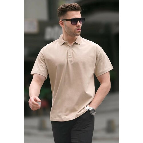 Madmext Polo T-shirt - Beige - Slim fit Slike