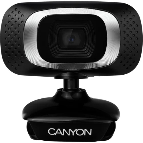 Canyon C3 720P HD webcam with USB2.0. connector, 360° rotary view scope, 1.0Mega pixels, Resolution 1280*720, viewing angle 60°, cable length 2.0m, Black, 62.2×46.5×57.8mm, 0.074kg