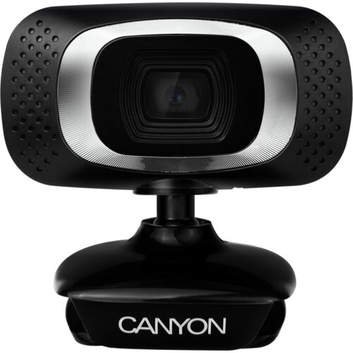 Canyon C3 720P HD webcam with USB2.0. connector, 360&amp;deg; rotary view scope, 1.0Mega pixels, Resolution 1280*720, viewing angle 60&amp;deg;, cable length 2.0m, Black, 62.2&amp;times;46.5&amp;times;57.8mm, 0.074kg Slike