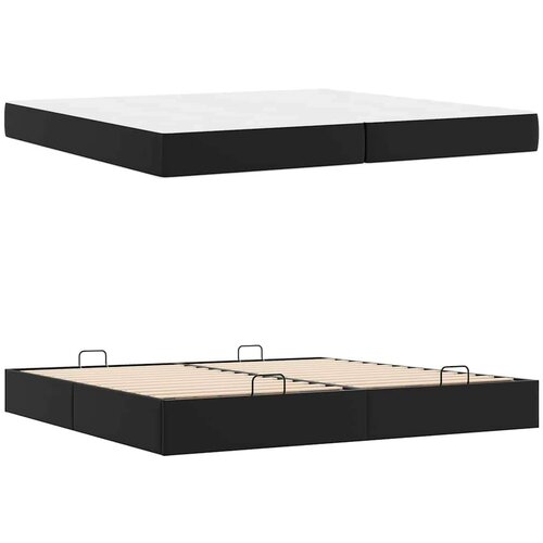  Okvir kreveta s madracem Crna 200 x 200 cm Umjetna koža Slike