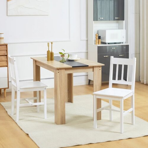  Set od 2 blagovaonske stolice kuhinjske stolice puno drvo 41 cm x 46 5 cm x 85 5 cm bijela Slike