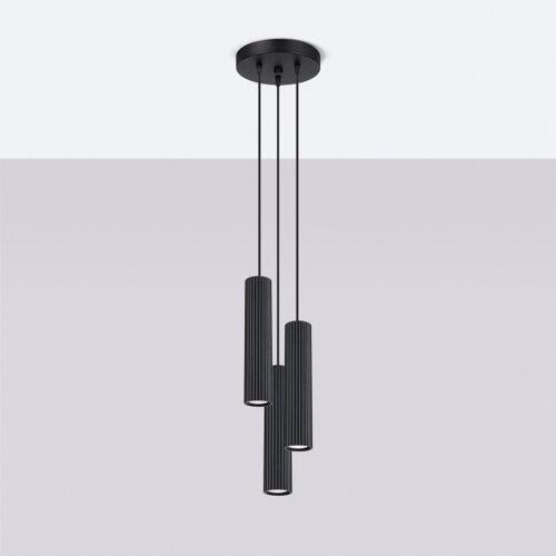 Sollux Lighting Sollux SL.1576 - Luster na sajli KARBON 3xGU10/10W/230V crna Slike
