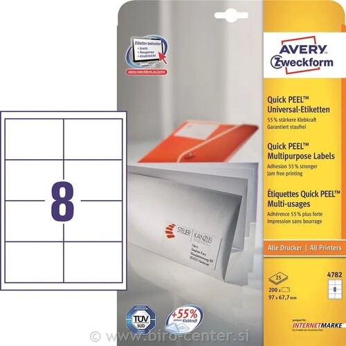 Avery Zweckform Univerzalne etikete 97 x 67,7 mm - 25/1 Cene