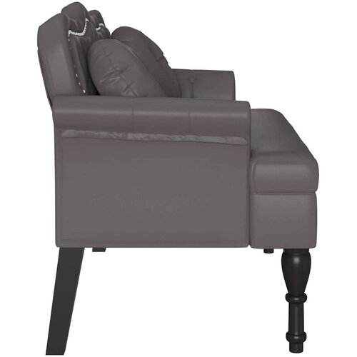  Chesterfield klupa Siva 120.5 x 65 x 75 cm Lažna koža Slike