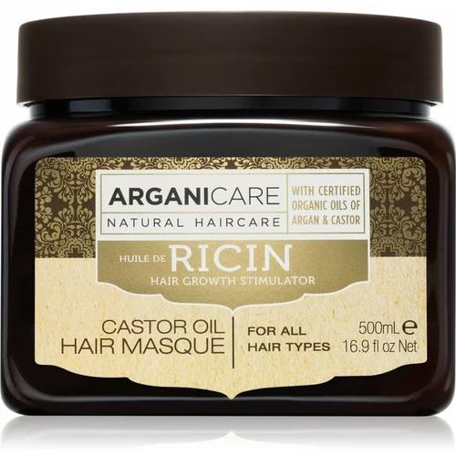 Arganicare Ricin Hair Growth Stimulator krepilna maska za oslabljene lase, ki so nagnjeni k izpadanju za vse tipe las 500 ml