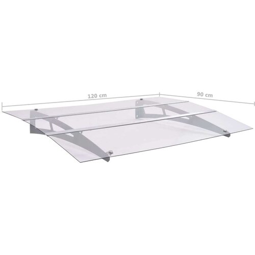 VidaXL Nadstre&amp;scaron;nica za vrata srebrna i prozirna 120x90 cm polikarbonat Slike
