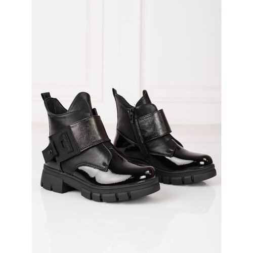 SHELOVET Girl&amp;#039;s ankle boots made of patent leatherette Slike