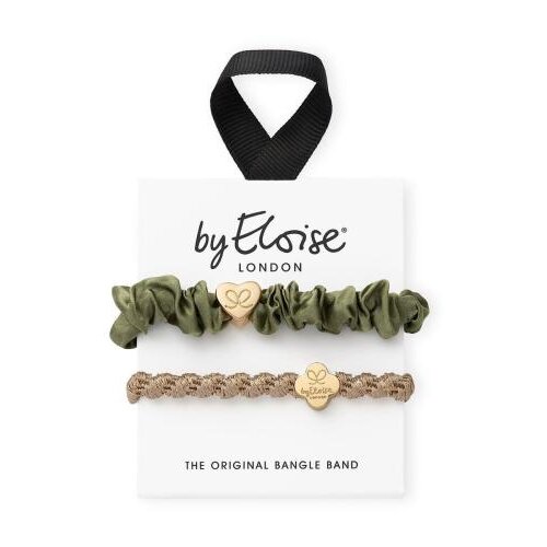 By Eloise London Bangle Set Gold & Olive gumice za kosu Cijene