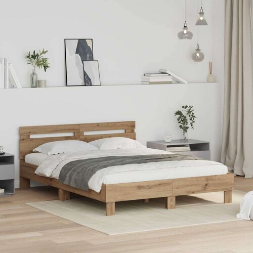  Konstrukcija postelje Umetni hrast 120 x 200 cm Konstruiran les, (5000102581) Cene