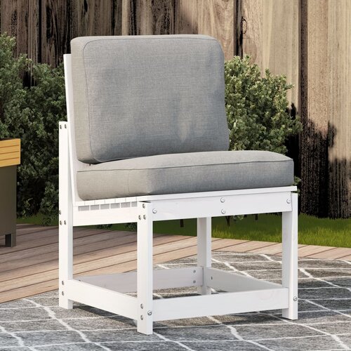 VidaXL Vrtni stol bel 50,5x55x77 cm trdna borovina Slike