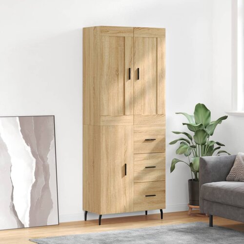 vidaXL Visoka komoda sonoma hrast 69,5x34x180 cm inženirski les Cene