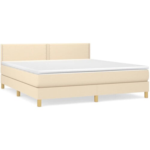 Maison Chic Box spring postelja - Vzmetna postelja z vzmetnico krem 180x200 cm blago SL8349, (21886183) Cene