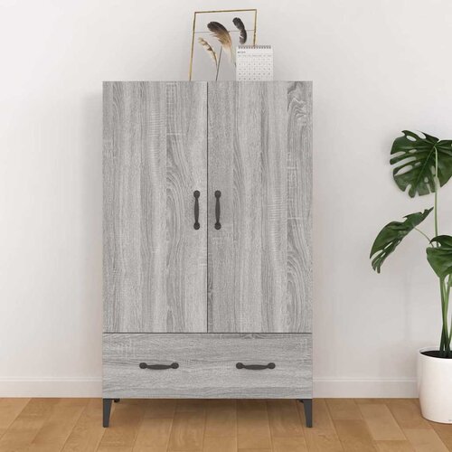  Visoka komoda boja hrasta sonome 70x31x115 cm konstruirano drvo Siva Slike