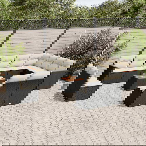 vidaXL 13-dijelni set vrtnih sofa s jastucima poliratan crni Cijene