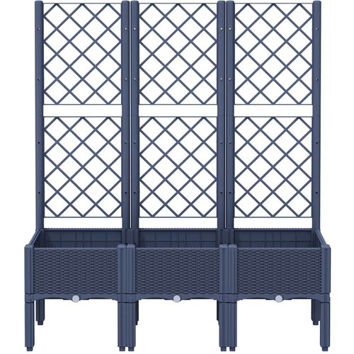  Vrtna sadilica s re&amp;scaron;etkom plava siva 120 x 40 x 142 cm PP Slike