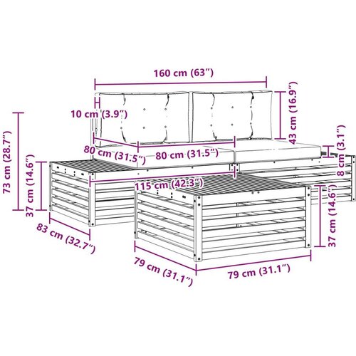  Set vanjskih sofa s jastukom 7 Komad Prirodna i bež Slike