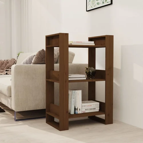 The Living Store Knjižna omara/pregrada medeno rjava 60x35x91 cm trden les - Knjižna Omara, (21437231)