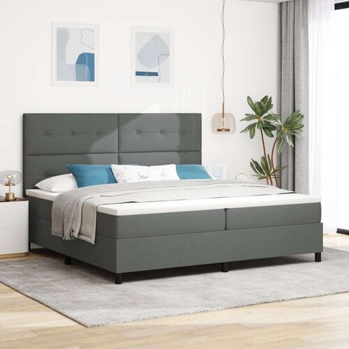  vzmetnica s posteljo temno siva 200x200 cm tkanina, (22083370) Slike