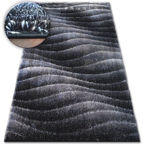 RugsX Preproge Preproga Shaggy SPACE 3D B222 temno siva 80x150 cm Črna Cene