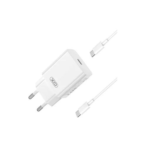 Kućni punjač XO L126 ulaz C PD 20W white + type-C cable