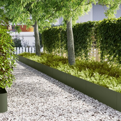 vidaXL robniki trave 20 kosov olivno zeleni 100x0.5x30 cm Cene