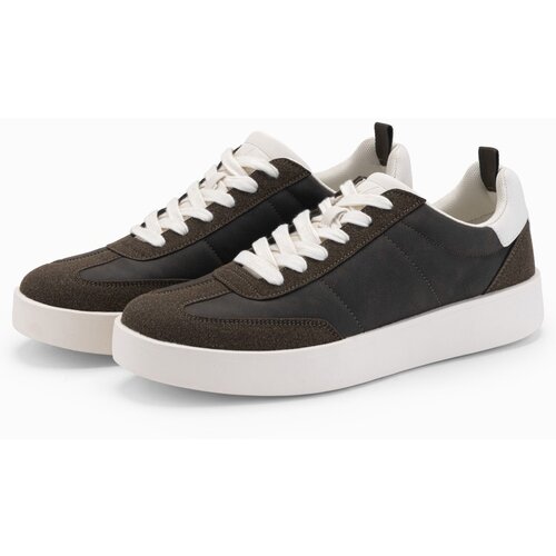 Ombre Old-school men&amp;#039;s sneakers on thick sole - dark brown Slike