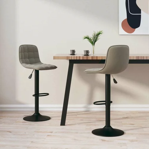  Barski stolčki 2 kosa svetlo siv žamet, (20700275)