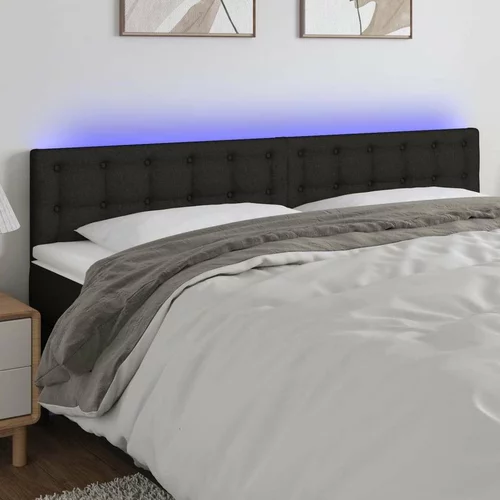  LED posteljno vzglavje črno 180x5x78/88 cm blago, (20794639)