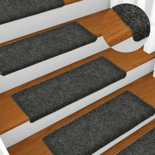 Otirači za stepenice 10 kom 65x21x4 cm sivi prošiveni Otirači za stepenice 10 kom 65x21x4 cm sivi prošiveni