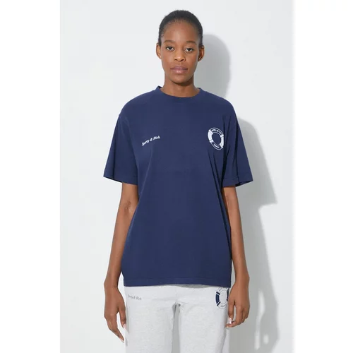 Sporty & Rich Pamučna majica Buoy T Shirt za žene, boja: tamno plava, TS1073NA