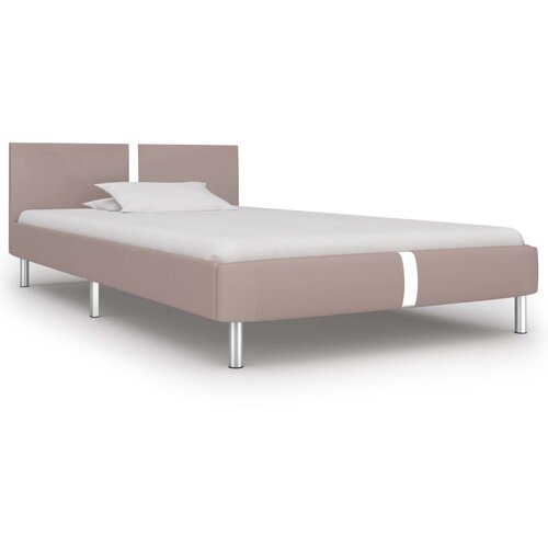 VidaXL Posteljni okvir kapučino umetno usnje 90x200 cm, (20645923) Slike