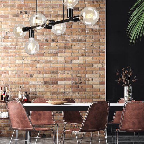LAMKUR Luster na &amp;scaron;ipci ASTRID 6xE27/60W/230V crna Slike