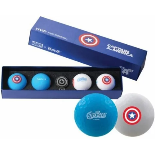 Volvik MARVEL CAPTAIN AMERICA Komplet loptica za golf, bijela, veličina