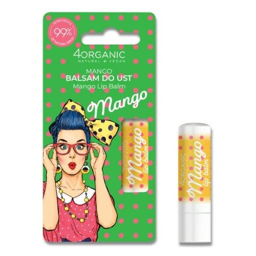 4Organic prirodni balzam za usne mango pin-up girl 4organic 5g Slike