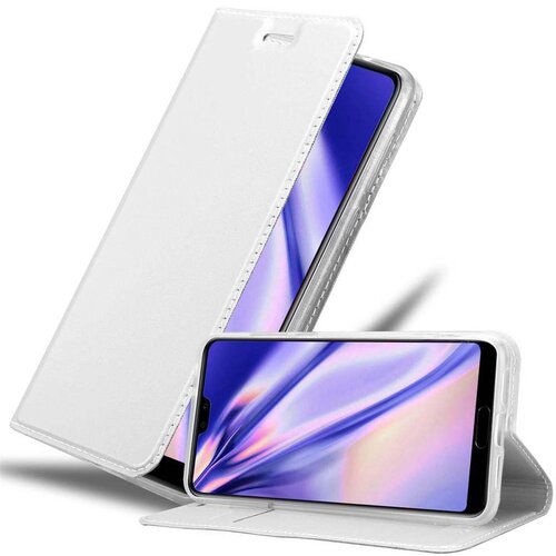 Cadorabo Ohišje, združljivo z Huawei P20 v klasično srebrno - Zaščitni ovitek z magnetnim zapiranjem, stoječo funkcijo in režo za kartice, (20565730) Cene