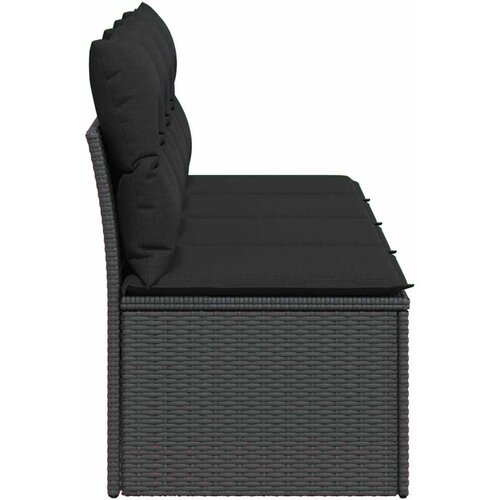  4-dijelni set vrtnih sofa od poliratana s jastucima crni Slike