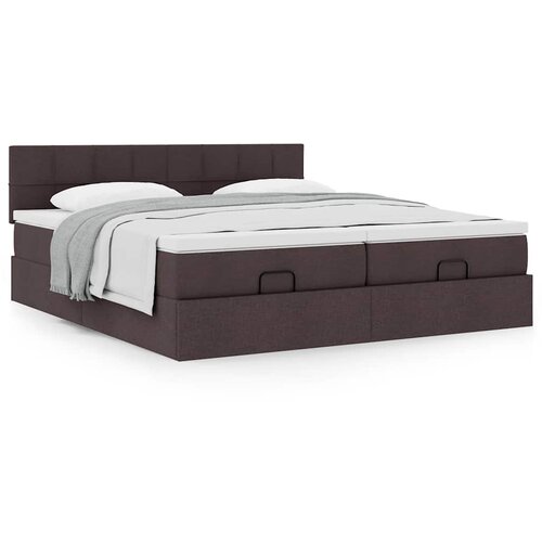 vidaXL Otomanski posteljni okvir z vzmetnicami rjav 180x200 cm blago Cene