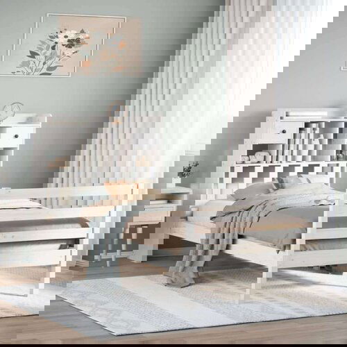 vidaXL Knjižna postelja brez vzmetnice bela 90x190 cm trdna borovina Cene