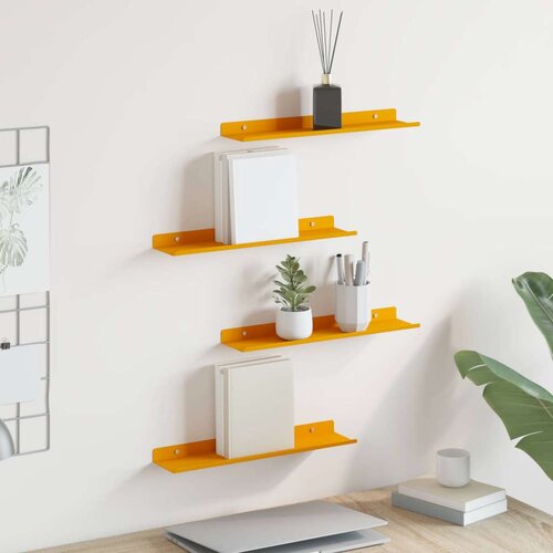  Ležeča polica 4 pcs Gorčična rumena 40 x 8,5 x 2,5 cm Jeklo, (5000200586) Cene