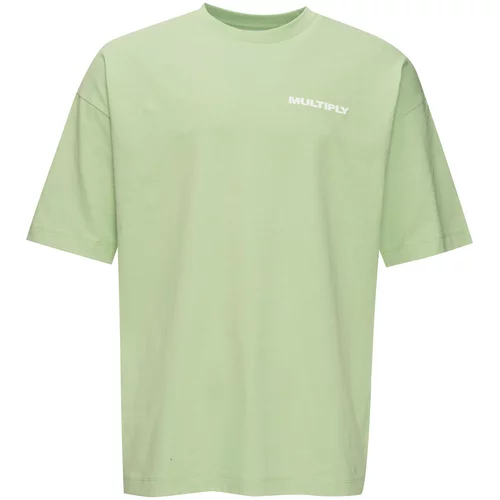 Multiply Apparel Majica pastelno zelena / bijela