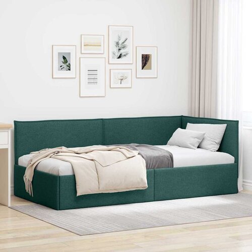 VidaXL Kutni okvir kreveta Tamnozelena 80 x 200 cm tkanina Slike