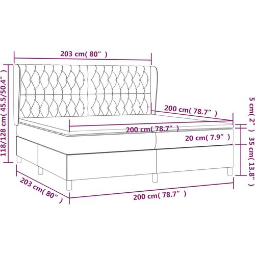 Krevet s oprugama i madracem tamnosmeđi 200x200 cm od tkanine Slike